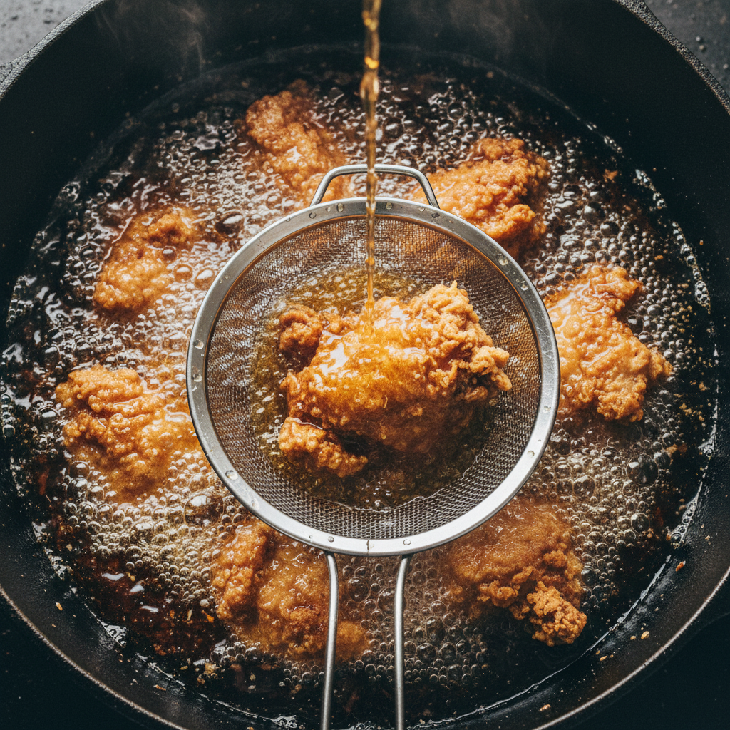 The visceral excitement of deep-frying at high heat