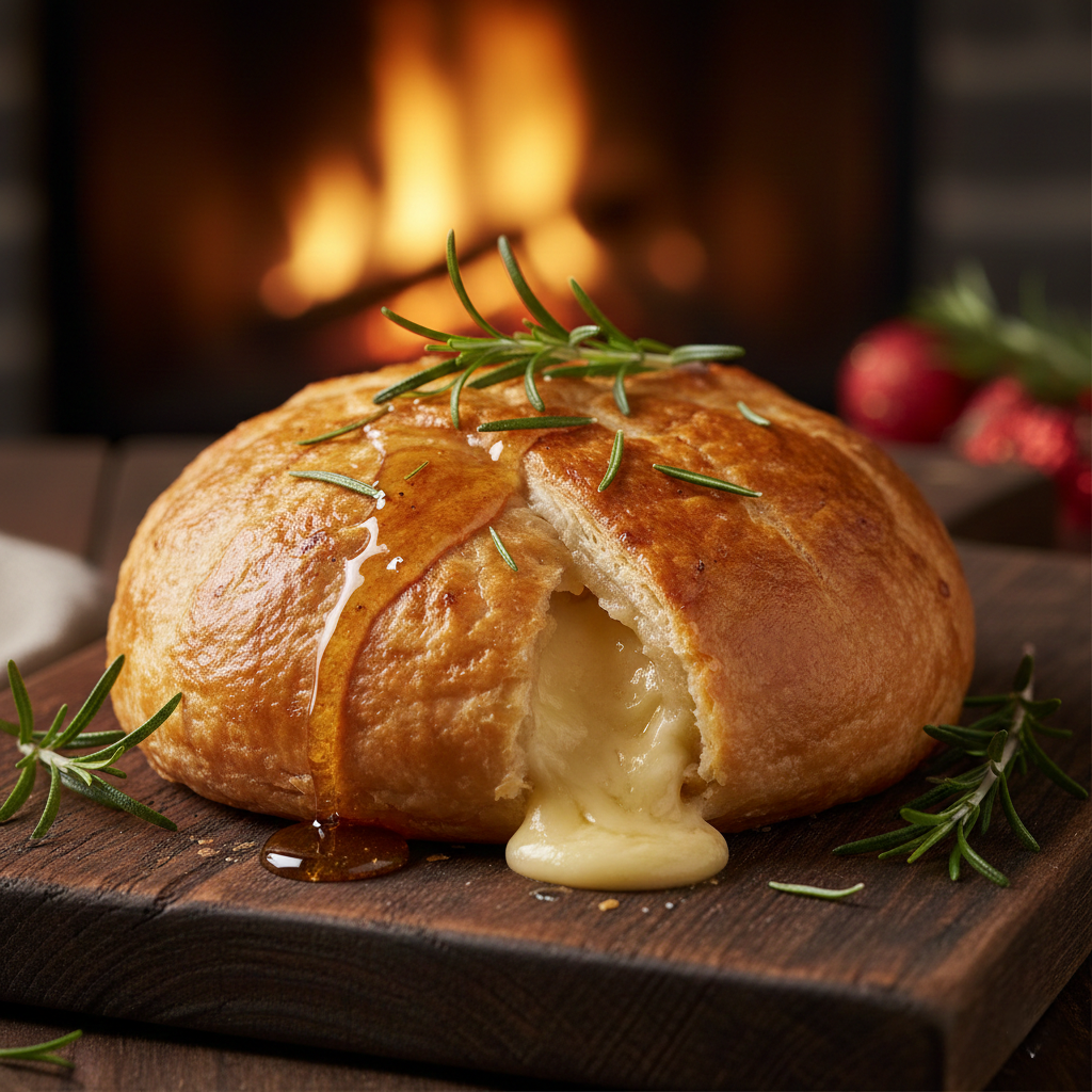 Baked Brie en Croûte with Cranberry and Pecan