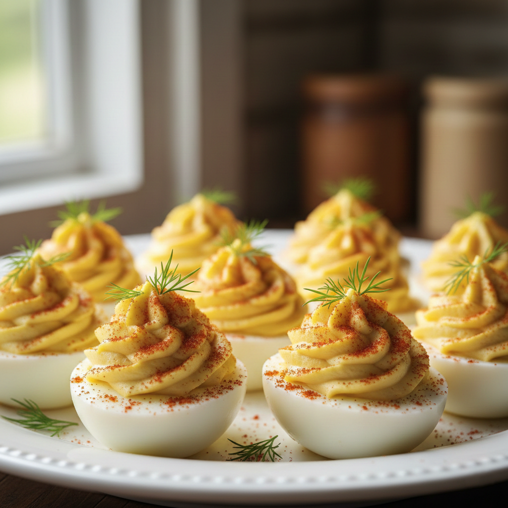 Deviled Eggs with Smoked Paprika and Fresh Dill