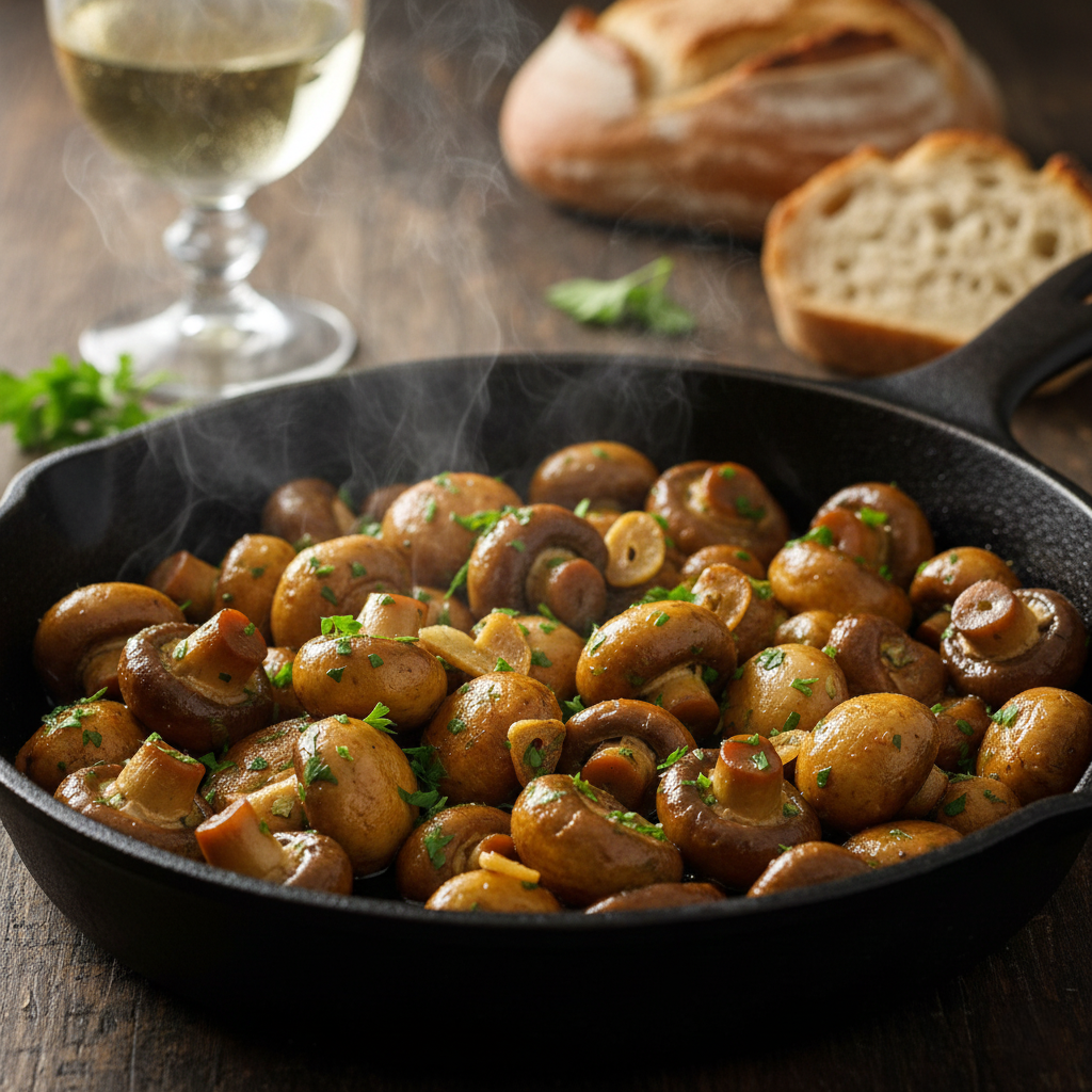 Funghi Trifolati Guide : Golden Garlic & Wine