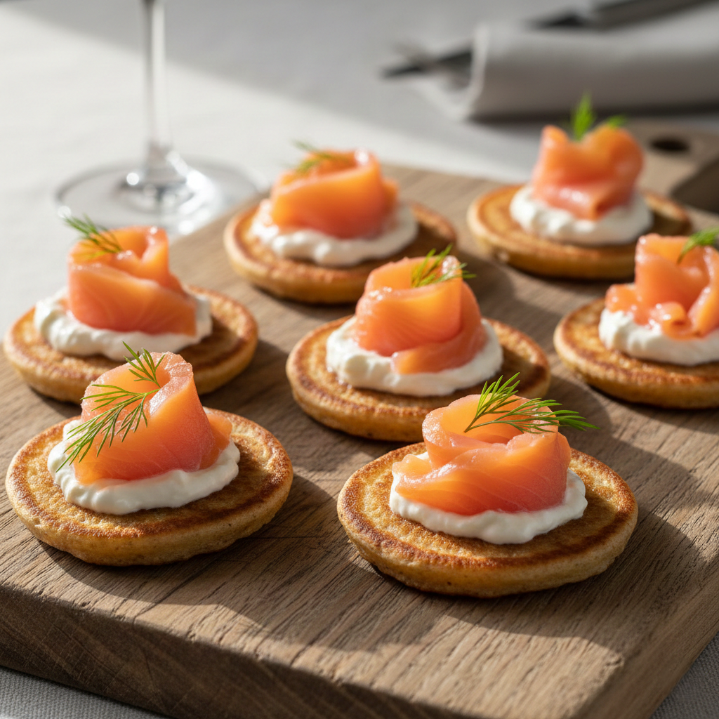 Smoked Salmon Blinis with Crème Fraîche
